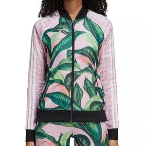 Adidas x Farm Rio Women's sst track Tropical Pink and Green Jacket size xsmall